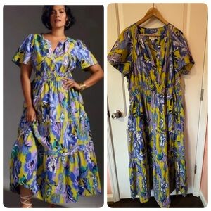 Anthropologie Multicolor Floral Somerset Dress